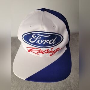 Vintage Ford Racing Cap Hat NASCAR Snapback NWT 90s Blue White *Read*